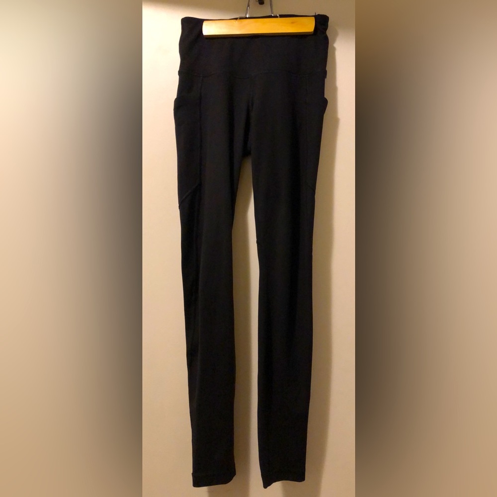 Hypertek black tummy control athletic leggings with pockets - XS